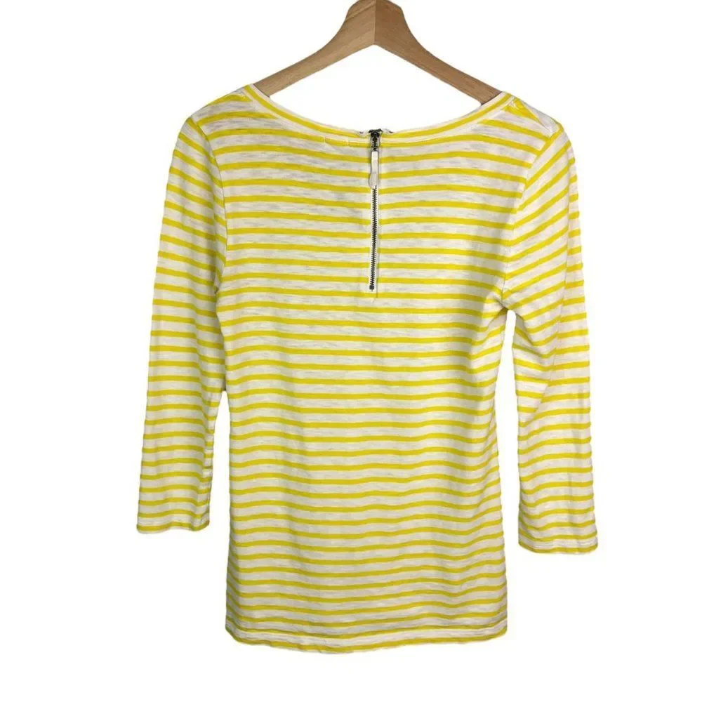 J. Crew Painter Zip Tee in Sunny Yellow Stripe